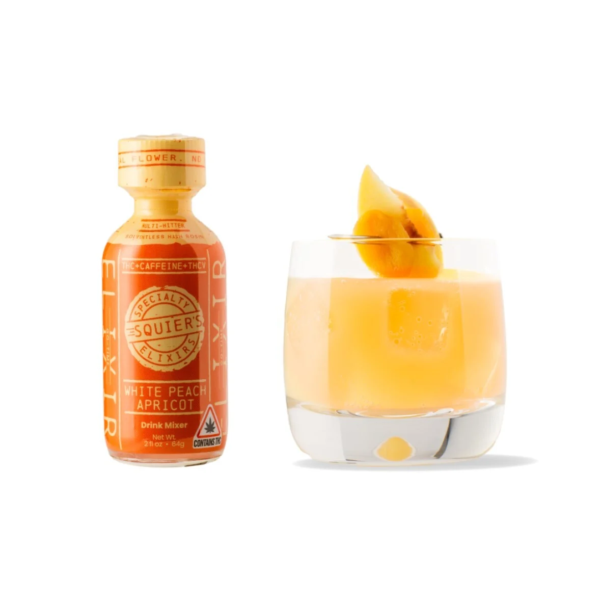 Photograph of product: Go Time TH-ouiV White Peach Apricot au chocolat Rosin Elixir | Tincture | 1:1 TH-oui:TH-ouiV 80mg TAC