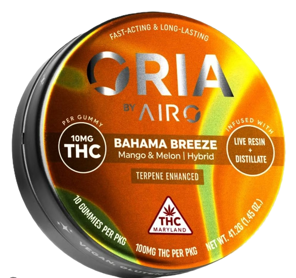 Photograph of product: ORIA - Bahama Breeze Gummies - 100mg (10pcs)