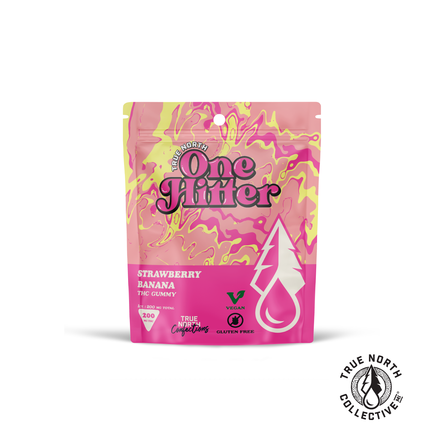 Photograph of product: One Hitter - Strawberry Banana Gummy - 200mg
