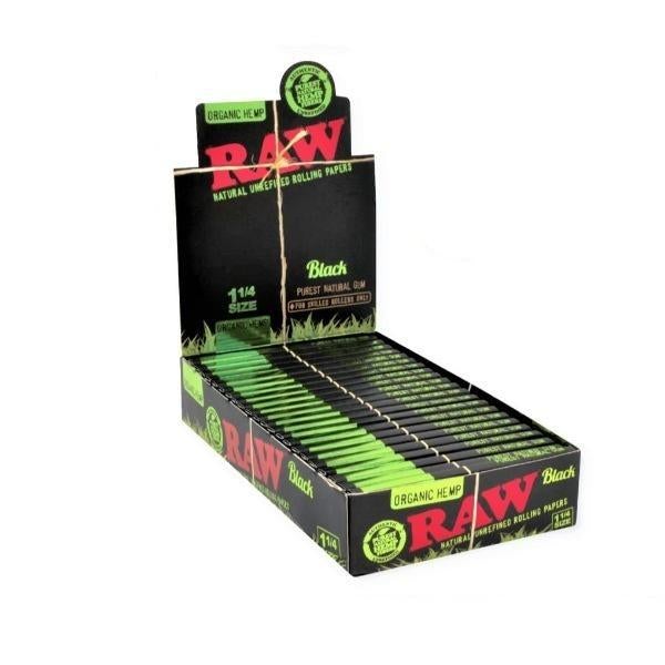 Photograph of product: RAW | Organic Hemp Black 1 1/4 Size Rolling Papers | MERCH