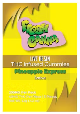 Photograph of product: Fresh Canna Pineapple Express Live Resin Gummies 200mg Rec