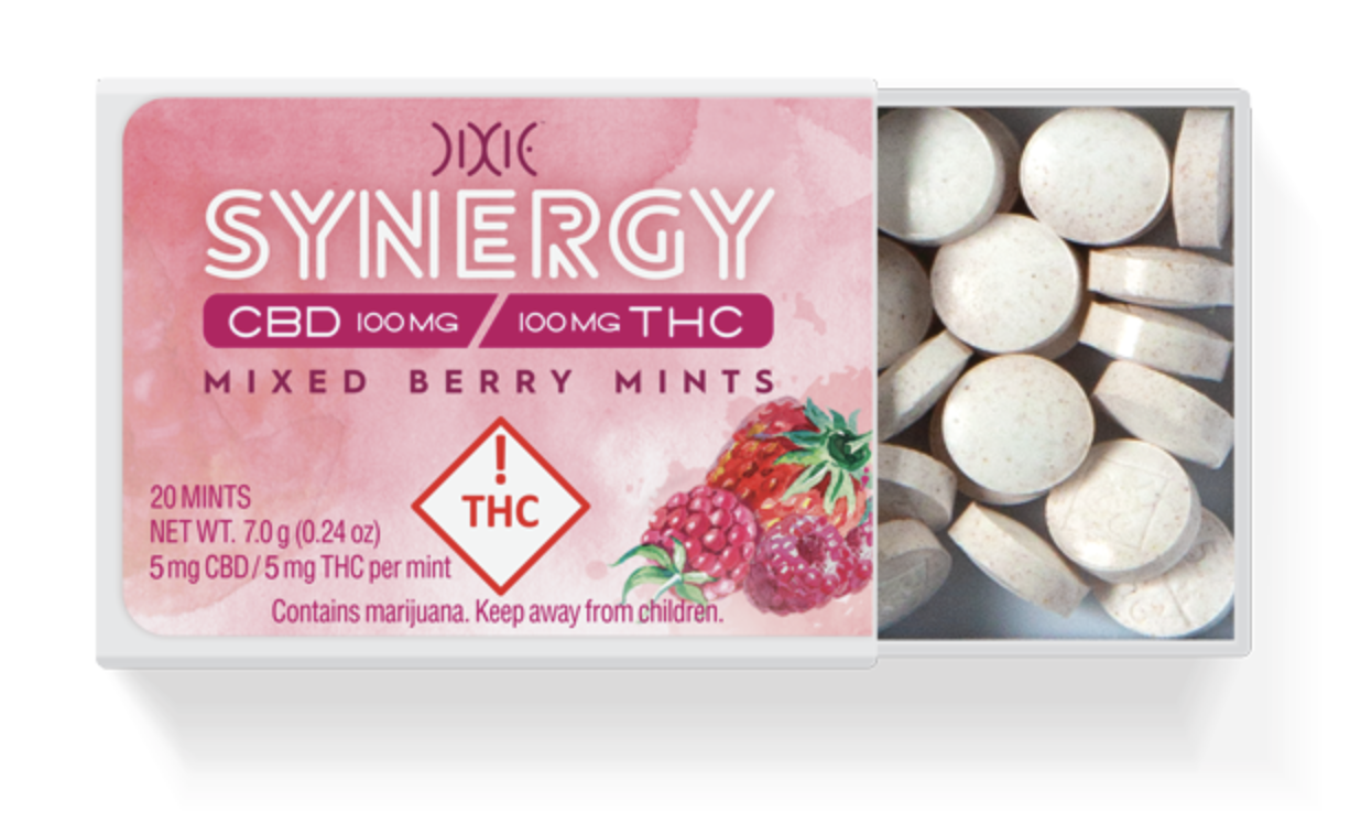 Photograph of product: Dixie | Synergy 1:1 Mixed Berry Mints | 100mg