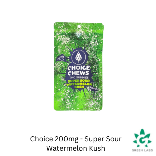 Photograph of product: (REC) Choice 200mg Gummies - Super Sour Watermelon Kush