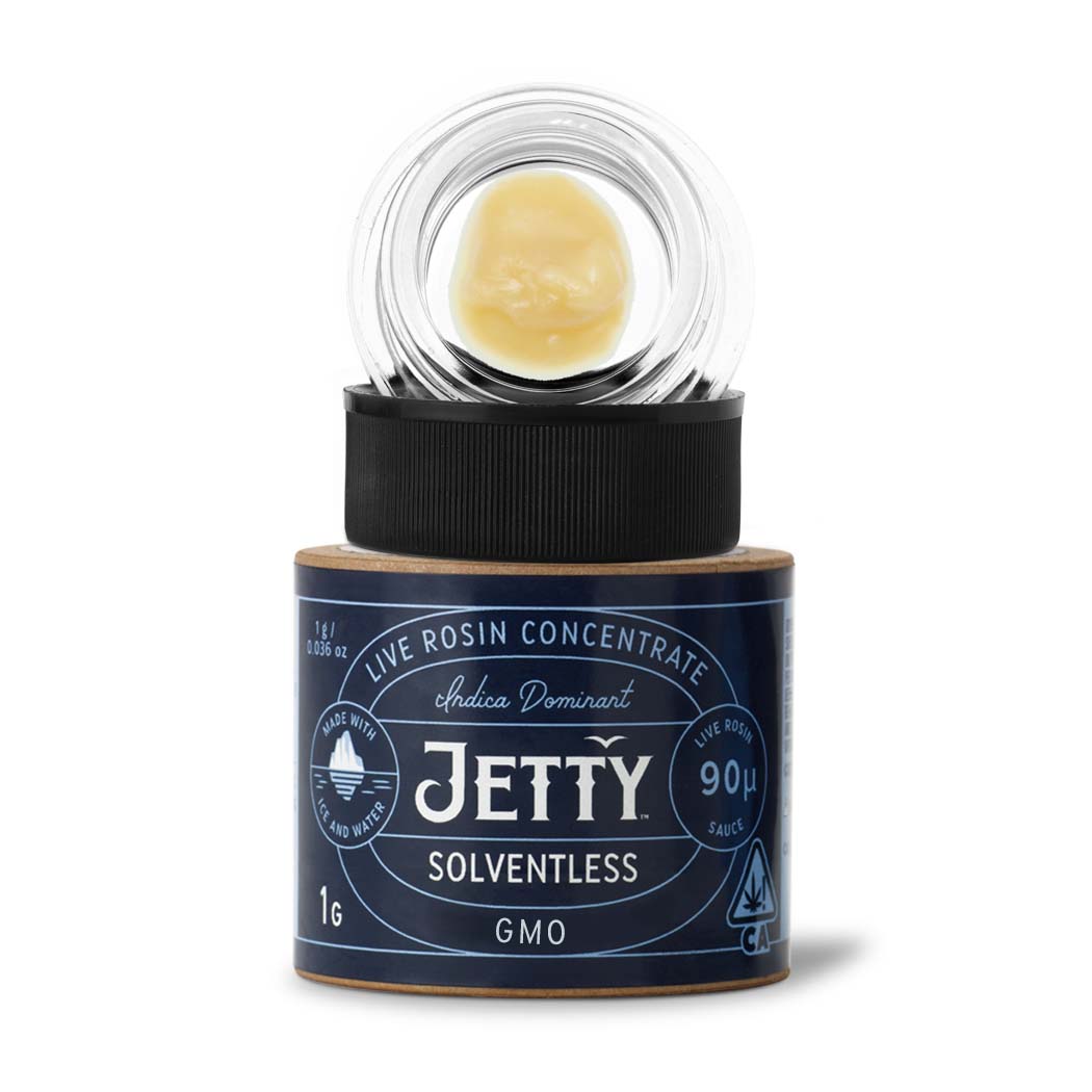 Photograph of product: JETTY - EXTRACT (SOLVENTLESS LIVE ROSIN) - 1G - HYBRID - FROZEN BANANAS