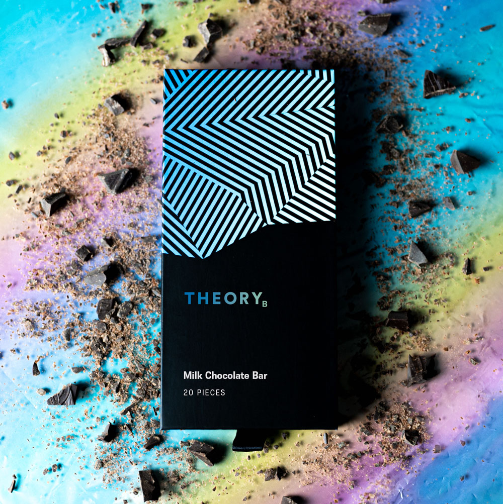 Photograph of product: 100MG Chocolate THEORYb Milk Chocolate