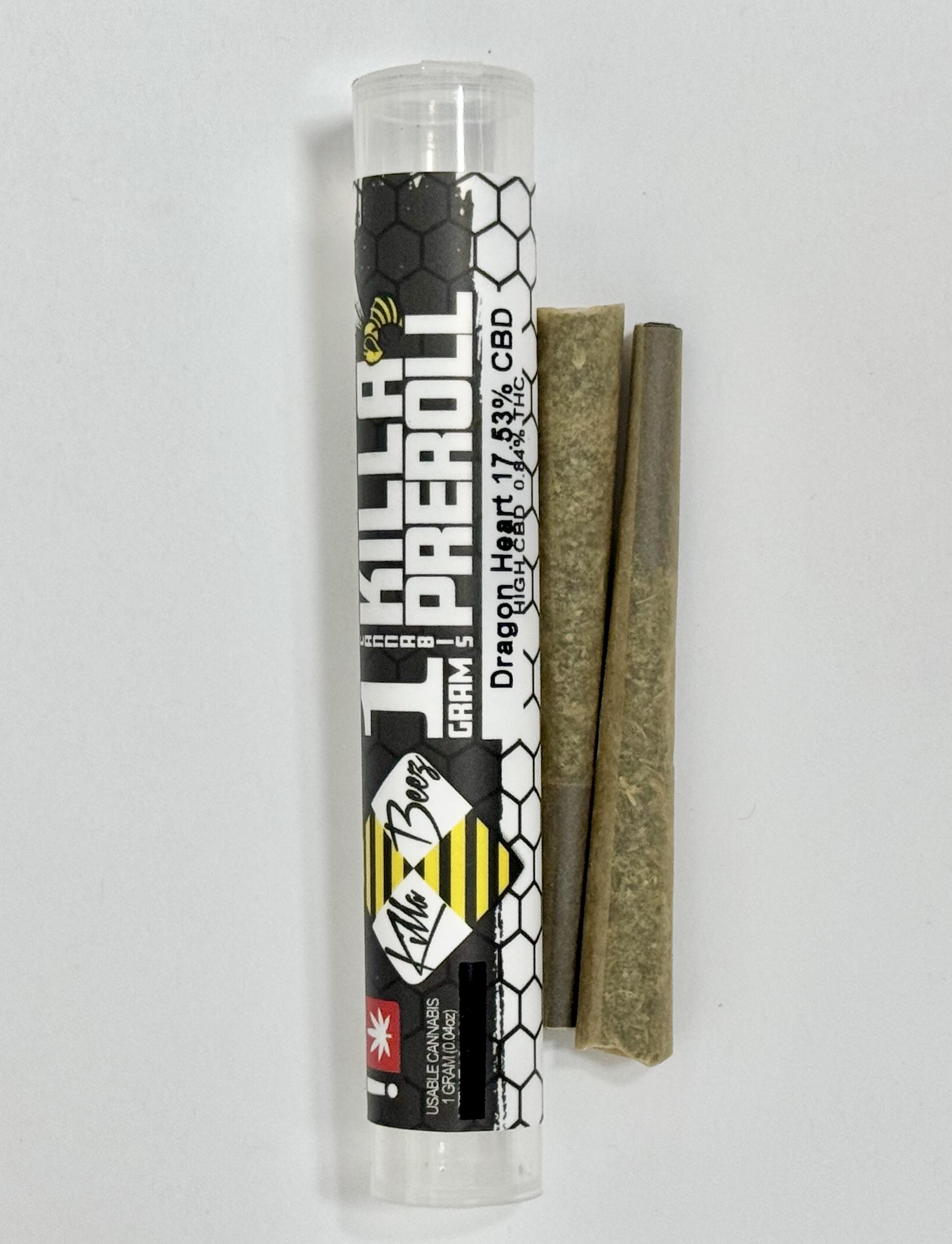 Photograph of product: Pre Roll - Killa Beez - Dragon Heart CBD (2 pack)