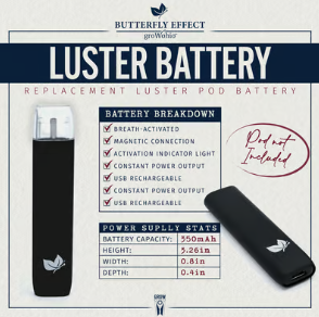 Photograph of product: Butterfly Effect | Luster Pod Battery