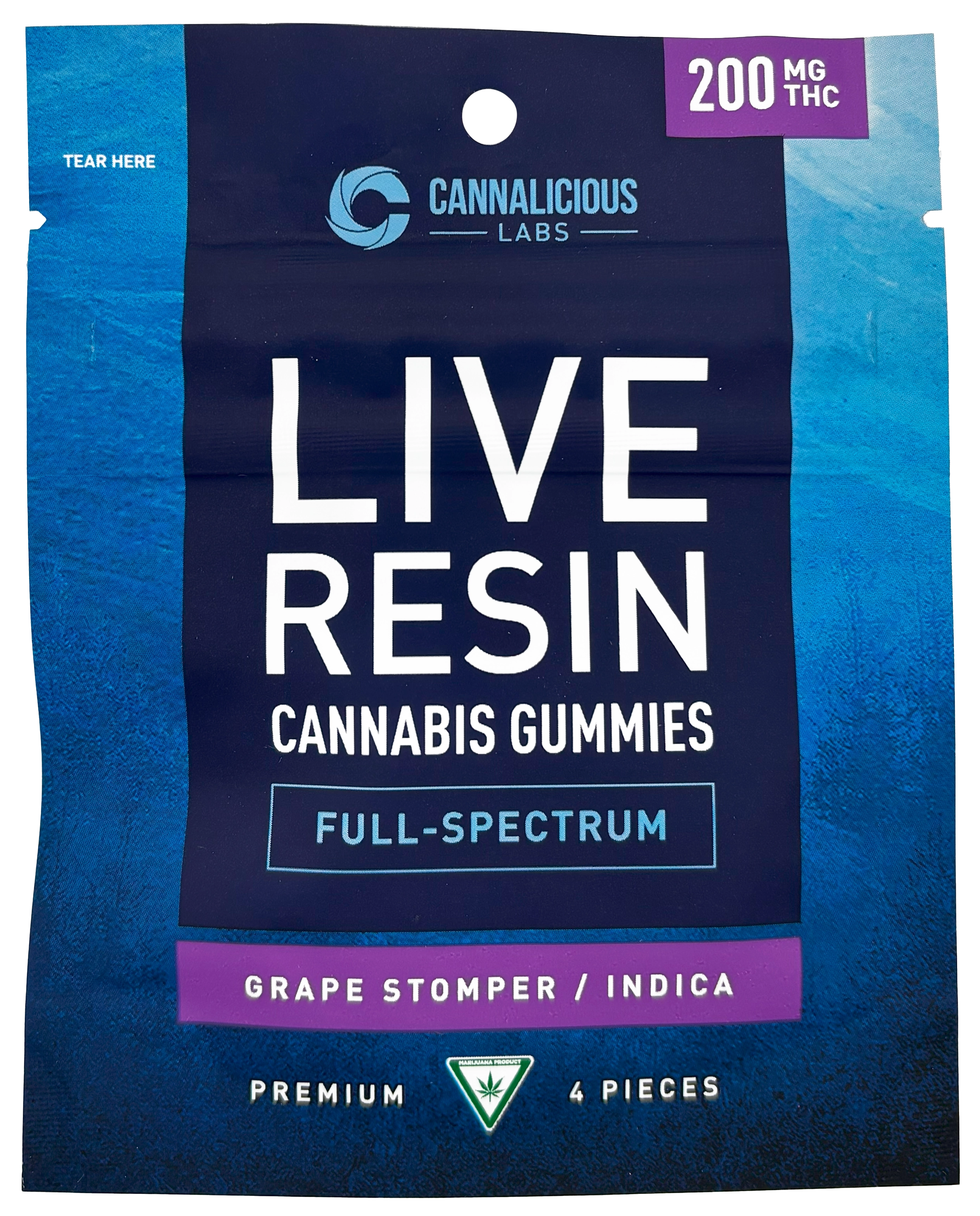 Photograph of product: Cannalicious | Grape Stomper | Live Resin Gummy Edible | 200mg TH-oui