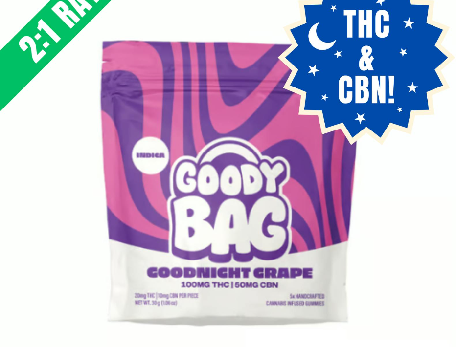 Photograph of product: Goodnight Grape 2:1 TH-oui:CBN | Gummy 5pk
