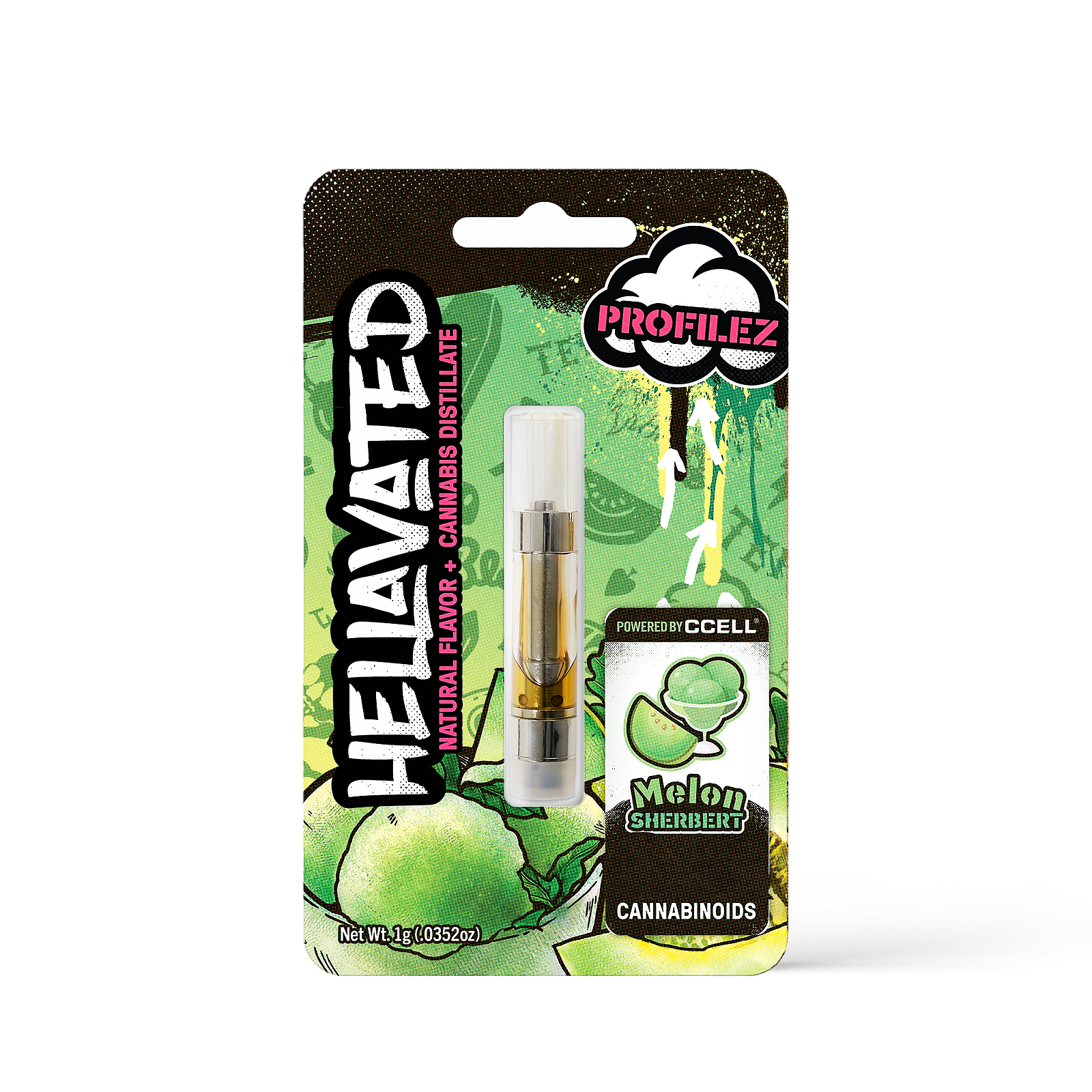Photograph of product: Hellavated Cart. 1g Melon Sherbert
