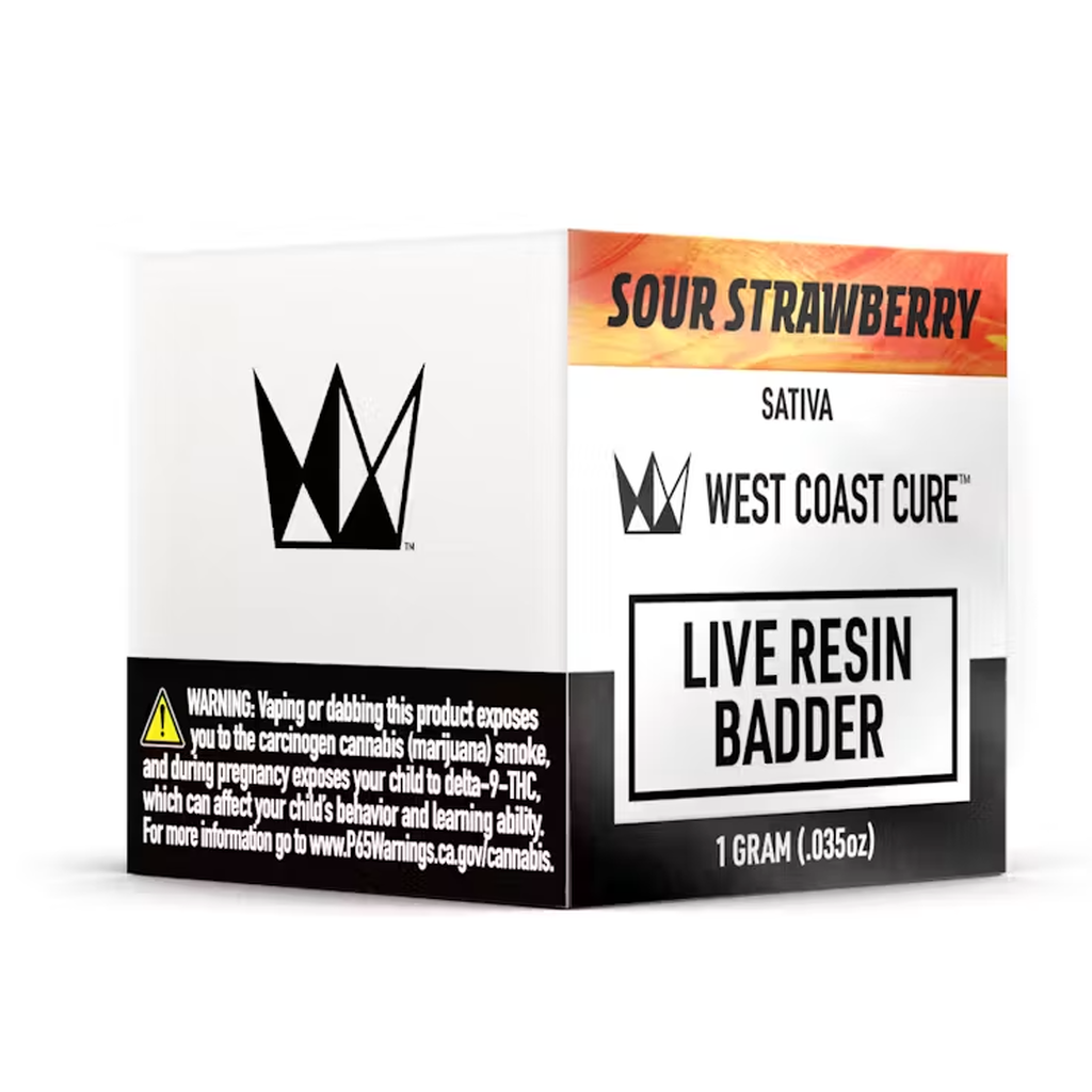 Photograph of product: LIVE RESIN BADDER - SOUR STRAWBERRY 1G