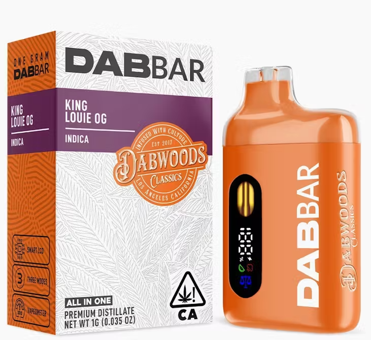 Photograph of product: Dabwoods Dab Bar King Louie OG Oui'd AIO 1g