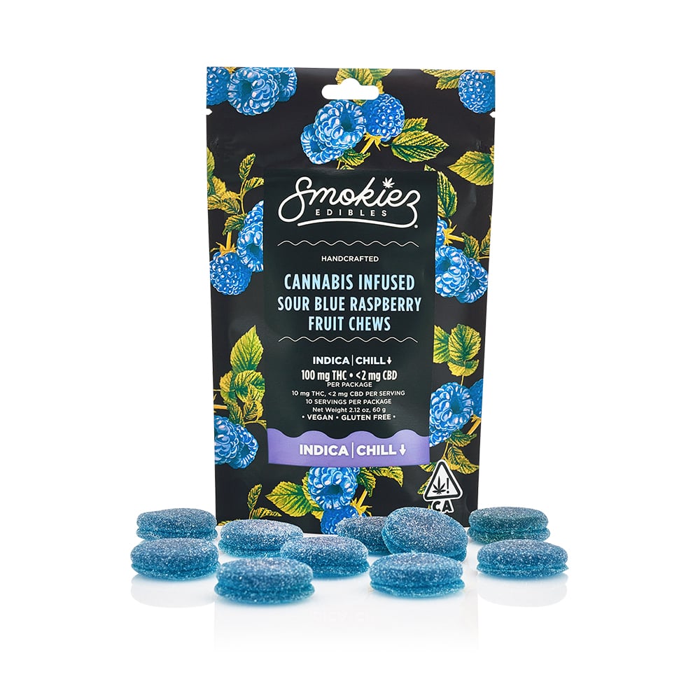Photograph of product: Smokiez - Sour Blue Raspberry 10pk