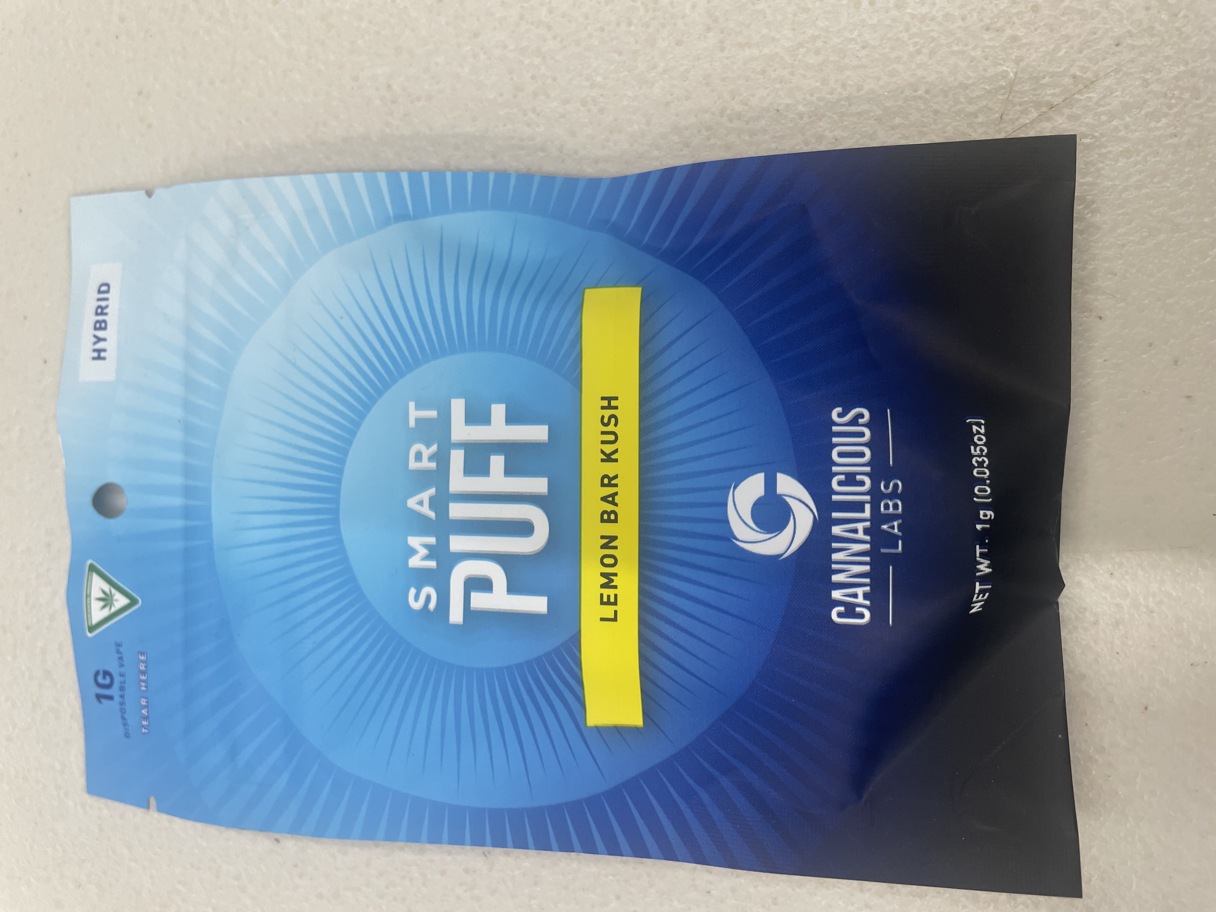 Photograph of product: SmartPuff Lemon Bar Kush Vape Cart