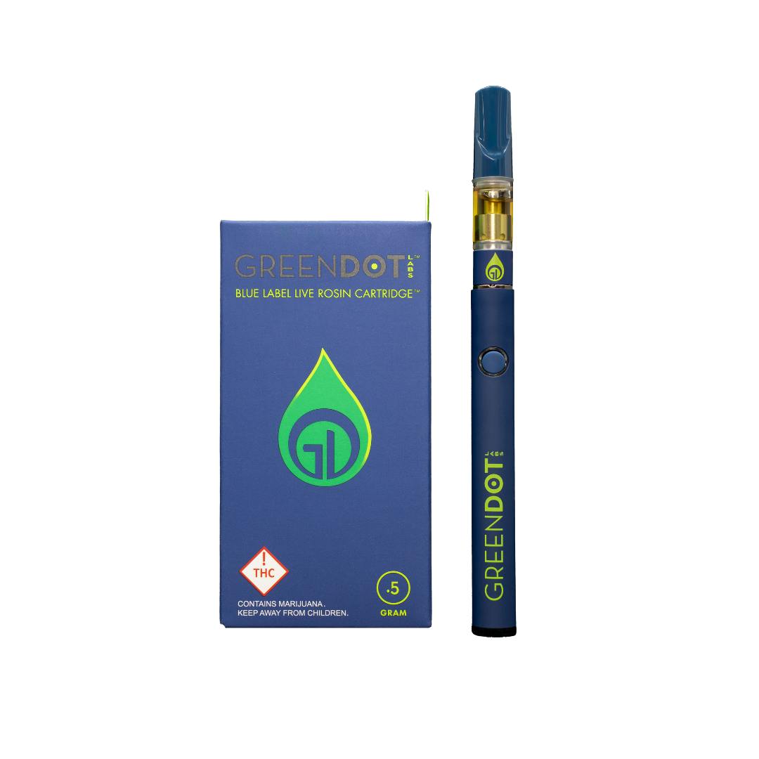 Photograph of product: Green Dot RLM Sour Animal Rosin Cartridge 0.5g