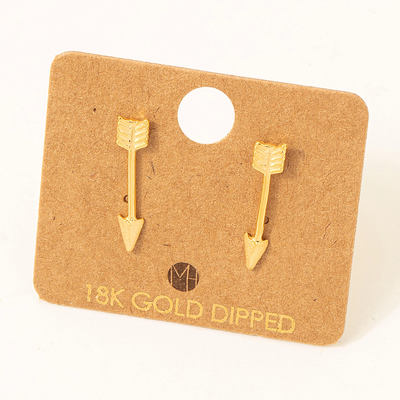 Photograph of product: Dainty Arrow Drop Earrings - Gold