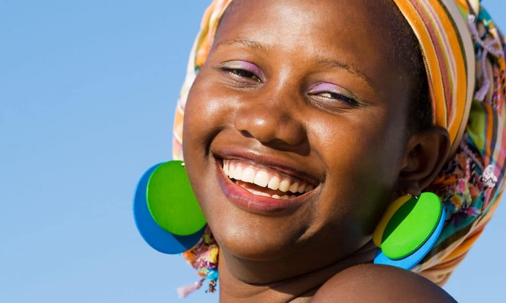 Tribal african woman with beautiful smile