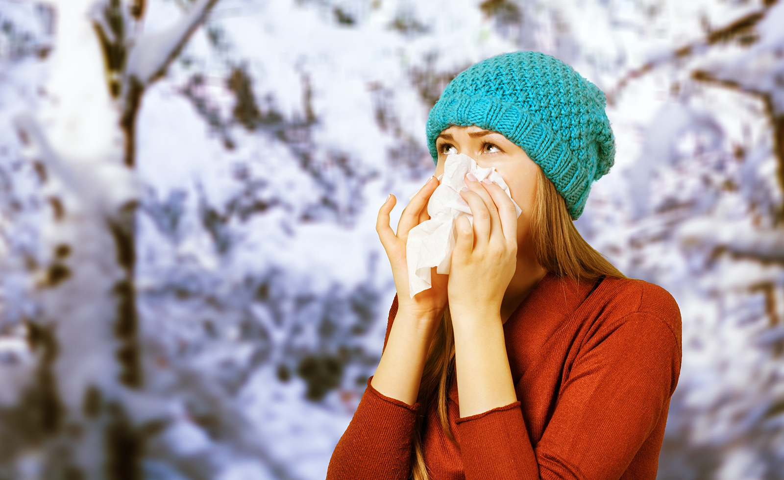 I think i have a cold. Сезонная фотосессия. Woman Winter immune.