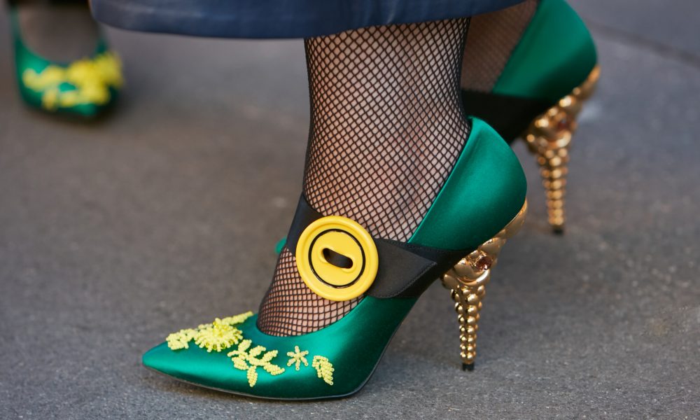 prada, luxury, heels, green shoes, satin shoes, heels