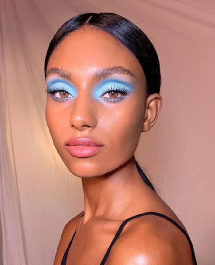 blue makeup looks for fall