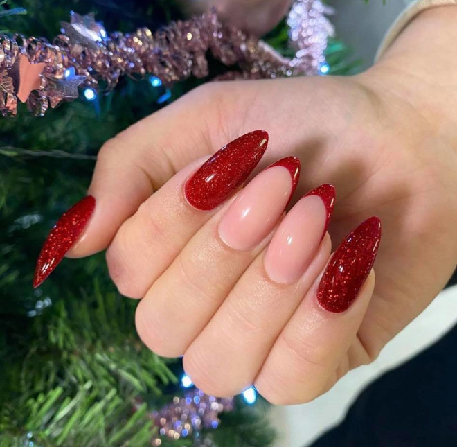 festive french manicure ideas to level up your winter look