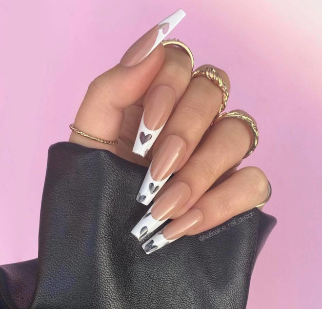 valentine’s day french manicure ideas that will give you all the love vibes