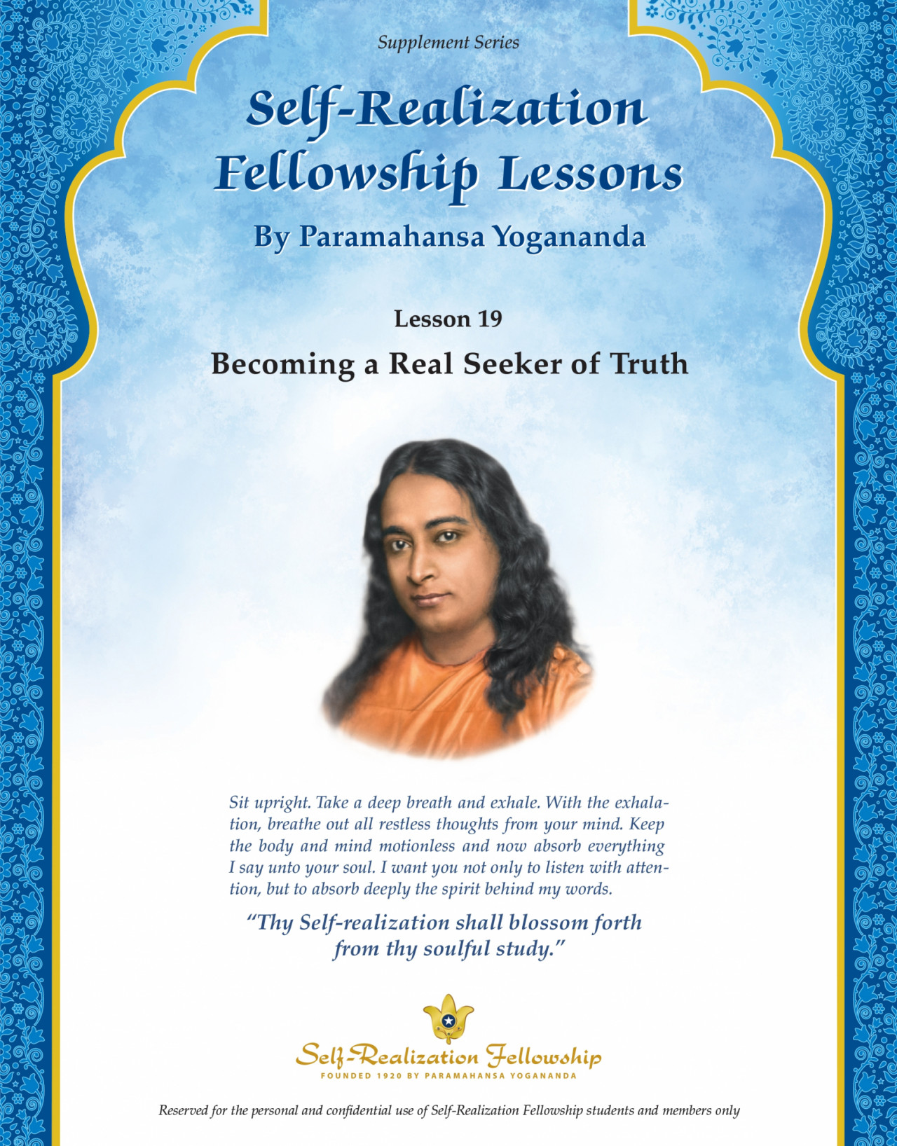 Supplement Series Lesson 19